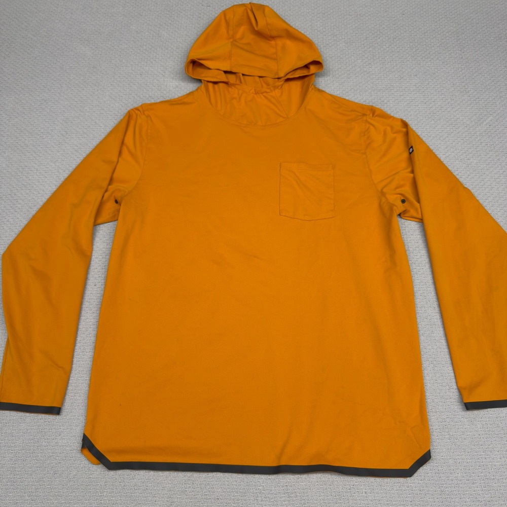 686 Sun Hoodie Mens Large Orange Lightweight Performance Tech Hiking Outdoor